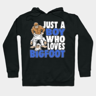 Just A Boy Who Loves Bigfoot Yeti Party Sasquatch Hoodie